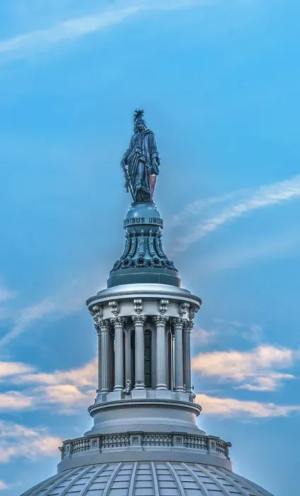 Framed Print : Freedom Statue, US Capitol, Washington, DC. Statue by Thomas Crawford 1863