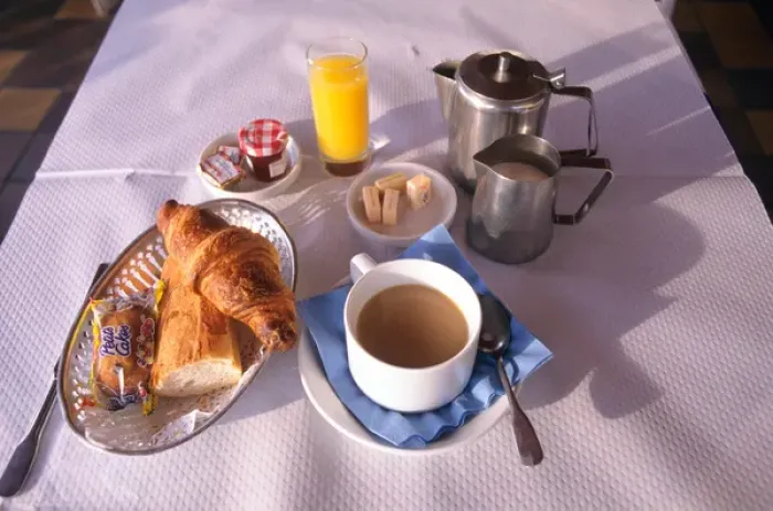 Framed Print : A french breakfast, petite dejeuner in Paris, France. french, france, francaise