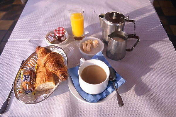 A french breakfast, petite dejeuner in Paris, France. french, france, francaise