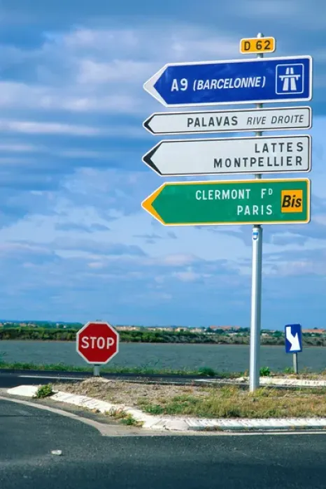 Framed Print : French highway signs. french, france, francaise, francais, europe, european