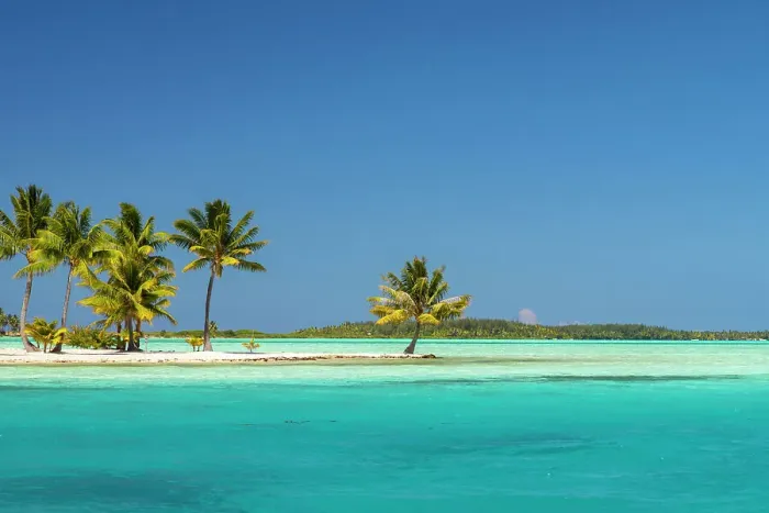 Framed Print : French Polynesia, Bora Bora. Motu Tane private island in lagoon