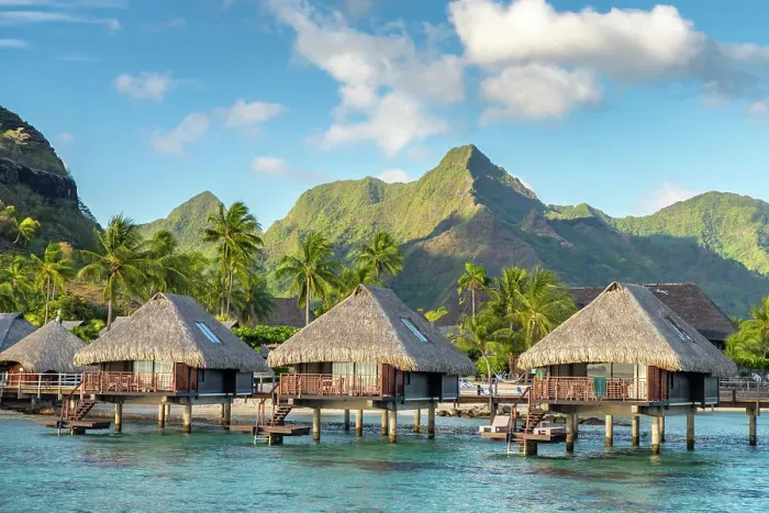 Framed Print : French Polynesia, Moorea. Overwater bungalows Framed Print : French Polynesia, Moorea. Overwater bungalows