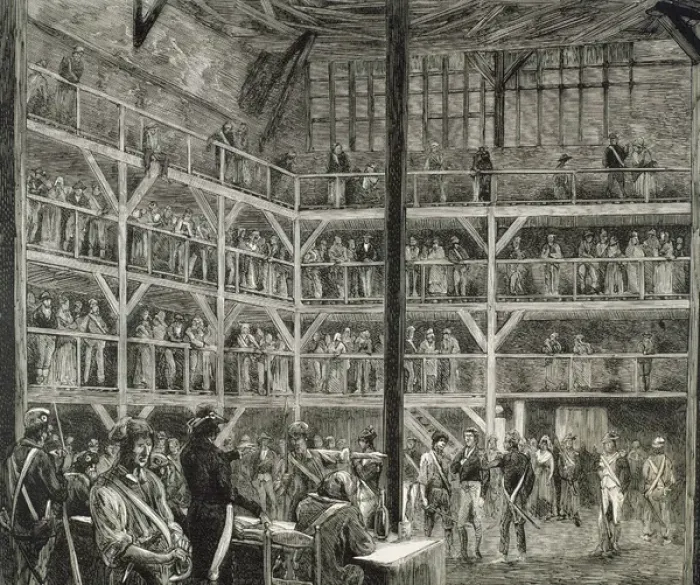Framed Print : FRENCH REVOLUTION. Abbey room where the revolutionary court held its sessions in 1793