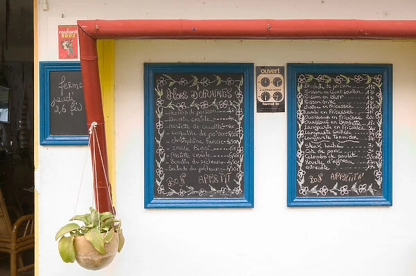 FRENCH WEST INDIES (FWI)-Guadaloupe-Basse-Terre-DESHAIES: Tourist Town Restaurant Menu