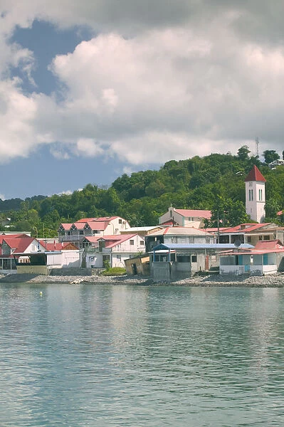 FRENCH WEST INDIES (FWI)-Guadaloupe-Basse-Terre-DESHAIES: Town View from Harbor