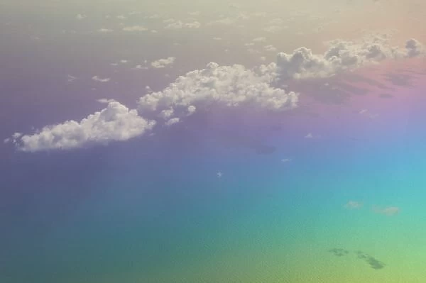 FRENCH WEST INDIES (FWI), Guadaloupe, Caribbean: Clouds & Rainbow Colored Water
