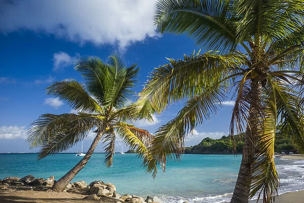 French West Indies, Saint Martin. Friars Bay, beach