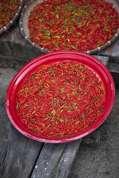 Fresh dried chillies at the Luang Prabang night market