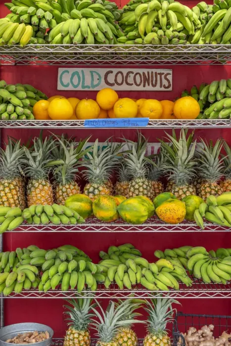 Framed Print : Fresh fruit at the market, Kauai, Hawaii, USA