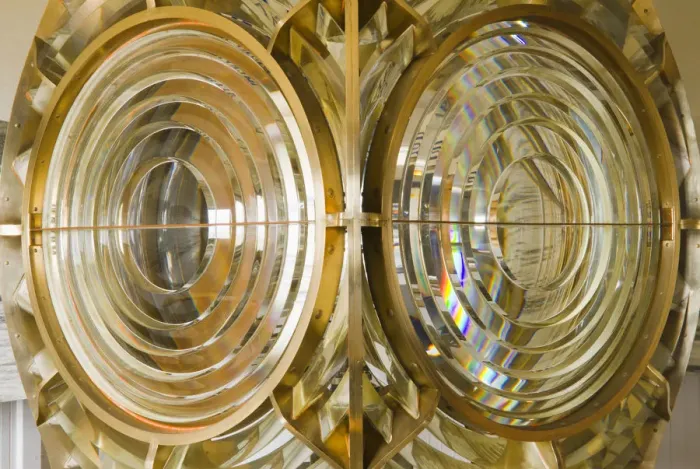 Framed Print : The Fresnel lens from the Anacapa Lighthouse, Anacapa Island, Channel Islands National Park