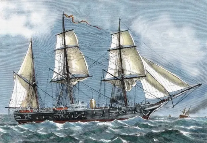 Framed Print : Frigate Blanca of the Spanish Navy aimed at a voyage of circumnavigation Framed Print : Frigate Blanca of the Spanish Navy aimed at a voyage of circumnavigation