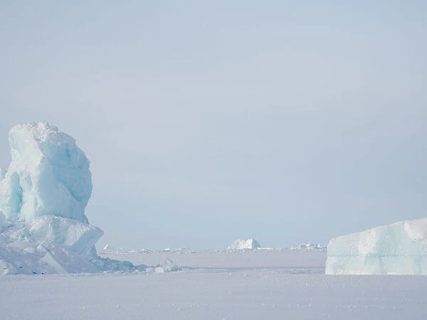 Frozen Melville Bay, near Kullorsuaq in the far north of West Greenland