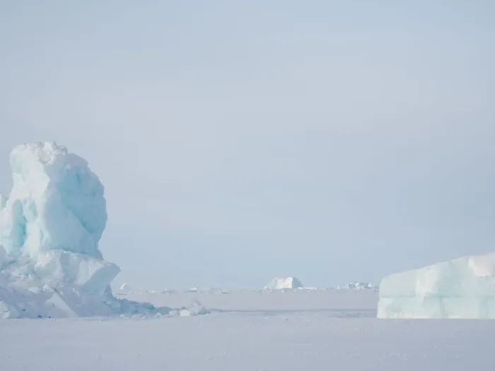 Framed Print : Frozen Melville Bay, near Kullorsuaq in the far north of West Greenland