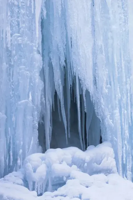 Framed Print : The frozen Schleierfaelle (veil falls) in Upper Bavaria tumbling into river Ammer