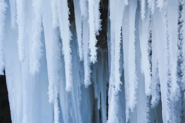 Framed Print : The frozen Schleierfaelle (veil falls) in Upper Bavaria tumbling into river Ammer