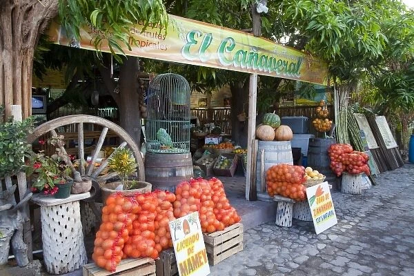 Fruit stand in downtown Loreto, Mexico