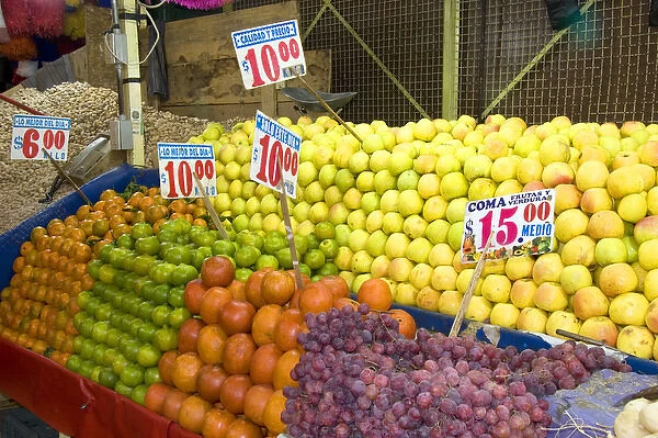 Fruit stand at the Merced Market in Mexico City, Mexico