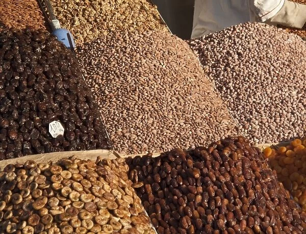 Fruits and nuts at Jemaa el-Fna market, Marrakech, Morocco