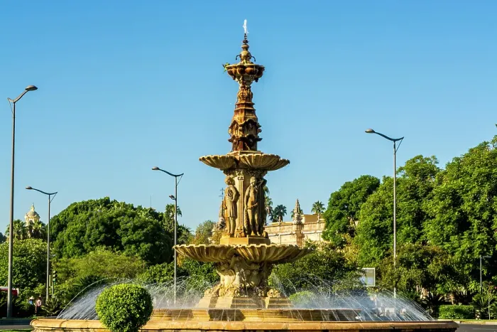 Framed Print : Fuente de las Cuatro Estaciones (Fountain of the Four Seasons), Seville, Andalusia, Spain
