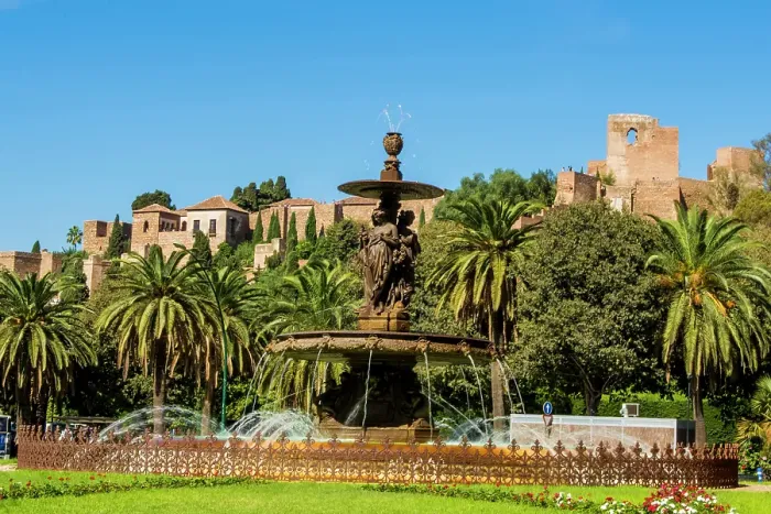 Framed Print : Fuente de las Tres Gracias or de Las Tres Ninfas fountain in the roundabout in Plaza del General Torrijos, Malaga, Spain Framed Print : Fuente de las Tres Gracias or de Las Tres Ninfas fountain in the roundabout in Plaza del General Torrijos, Malaga, Spain