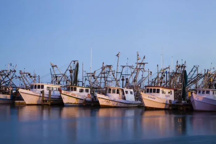 Framed Print : Fulton Harbor and oyster boats