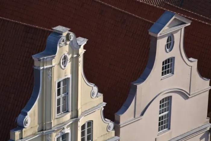 Framed Print : Gabled houses, Lubeck, Schleswig-Holstein, Germany