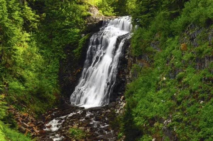 Framed Print : Galena Creek Falls; Mount Baker-Snoqualmie National Forest; Washington; USA
