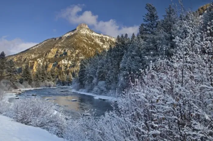 Framed Print : The Gallatin River in winter with Storm Castle Mountain in the Gallatin National Framed Print : The Gallatin River in winter with Storm Castle Mountain in the Gallatin National