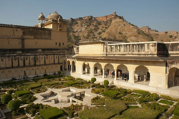 Garden in the Mughal style, Third Courtyard, Amber Fort, Jaipur, Rajasthan, India Amber Fort