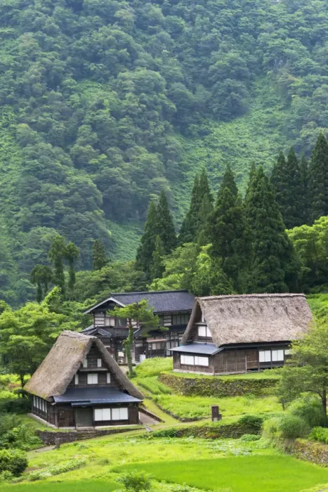Framed Print : Gassho-zukuri houses in the mountain, Ainokura Village, Gokayama, Toyama Prefecture Framed Print : Gassho-zukuri houses in the mountain, Ainokura Village, Gokayama, Toyama Prefecture