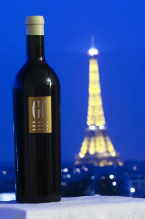 Framed Print : GC Grand Cru from Chateau du Cedre against a background in dark blue Framed Print : GC Grand Cru from Chateau du Cedre against a background in dark blue