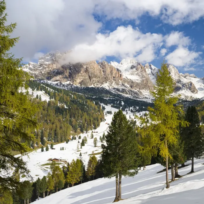 Framed Print : Geisler mountain range in the dolomites of the Groden Valley or Val Gardena in South Framed Print : Geisler mountain range in the dolomites of the Groden Valley or Val Gardena in South