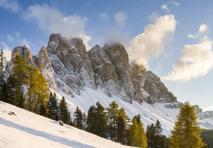 Framed Print : Geisler mountain range in the dolomites of the Villnoss Valley in South Tyrol Framed Print : Geisler mountain range in the dolomites of the Villnoss Valley in South Tyrol