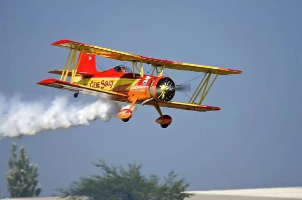 Gene Soucy performing aerobatics in Grumman Biplane Showcat, Oshkosh 2006