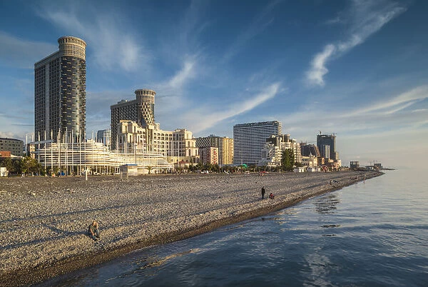Georgia, Batumi. Batumi Boulevard and seaside promenade and architecture