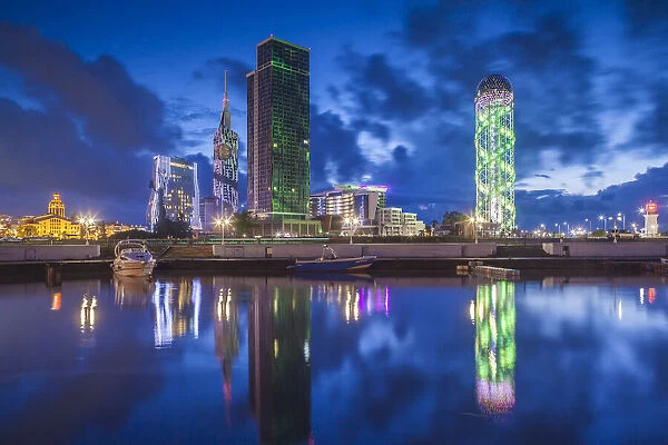 Georgia, Batumi. City skyline from Batumi Port