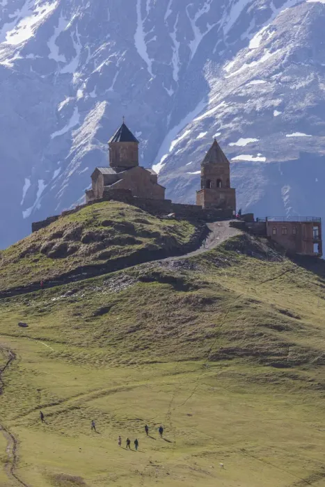 Framed Print : Georgia, Georgian Military Highway, Kazbegi-Stepantsminda. Gergeti Trinity Church Framed Print : Georgia, Georgian Military Highway, Kazbegi-Stepantsminda. Gergeti Trinity Church