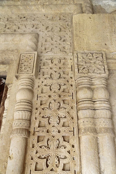 Georgia, Kutaisi. A lattice of carved stone at the Gelati Monastery