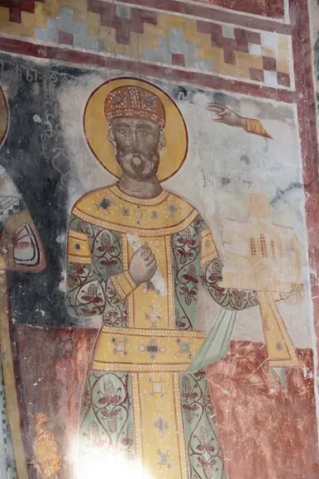 Framed Print : Georgia, Kutaisi. Religious artwork inside the Gelati Monastery