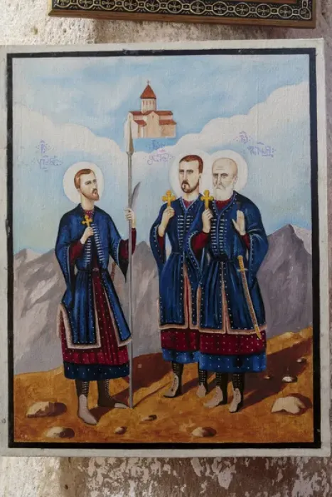 Framed Print : Georgia, Kutaisi. Religious artwork inside the Gelati Monastery Framed Print : Georgia, Kutaisi. Religious artwork inside the Gelati Monastery