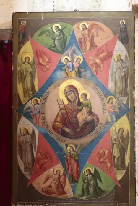 Framed Print : Georgia, Kutaisi. Religious artwork inside the Gelati Monastery Framed Print : Georgia, Kutaisi. Religious artwork inside the Gelati Monastery