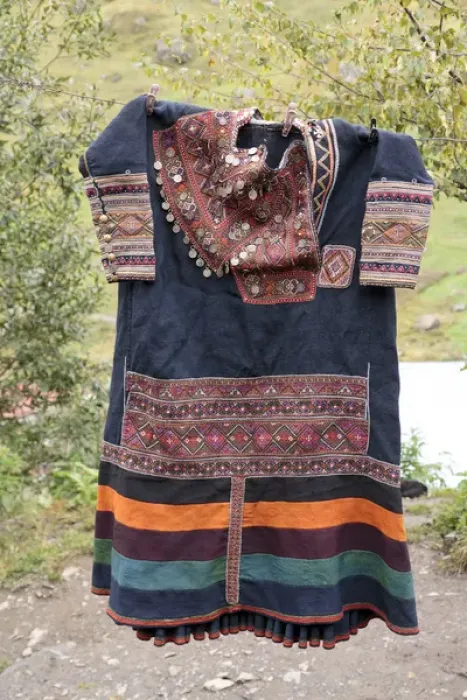 Framed Print : Georgia, Mtskheta, Juta. A hanging piece of traditional clothing from Georgia Framed Print : Georgia, Mtskheta, Juta. A hanging piece of traditional clothing from Georgia