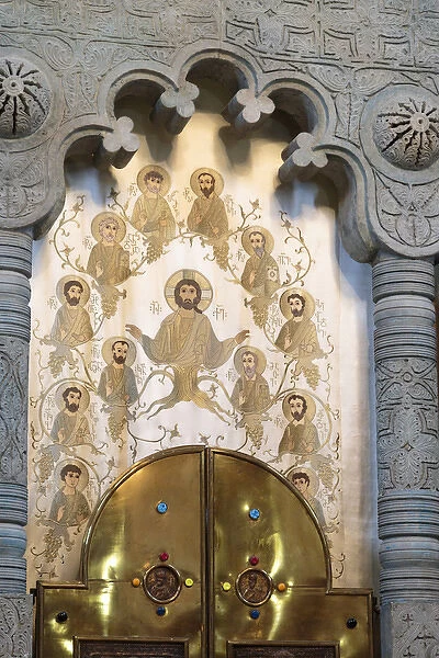 Georgia, Mtskheta. Religious art in the Svetitskhoveli Cathedral