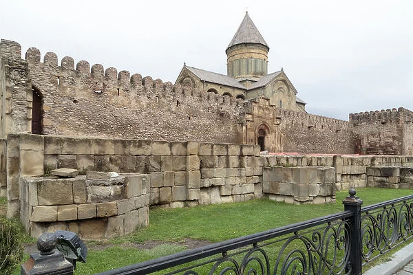 Georgia, Mtskheta. The wall surrounding the Svetitskhoveli Cathedral