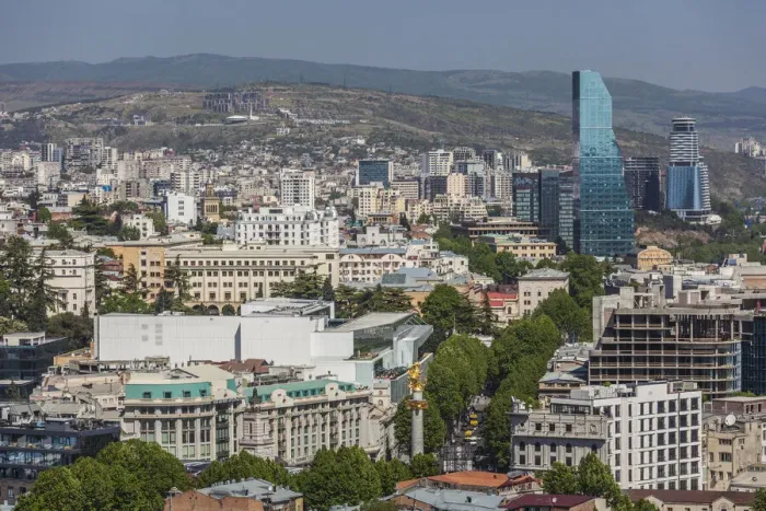 Framed Print : Georgia, Tbilisi. City skyline from Narikala Fortress