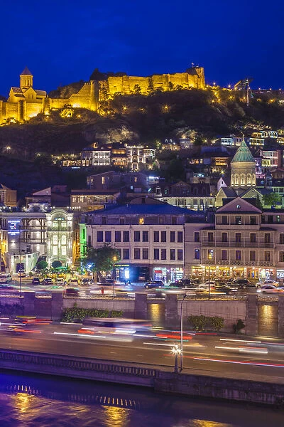 Georgia, Tbilisi. Old Town, view with Narikala Fortress