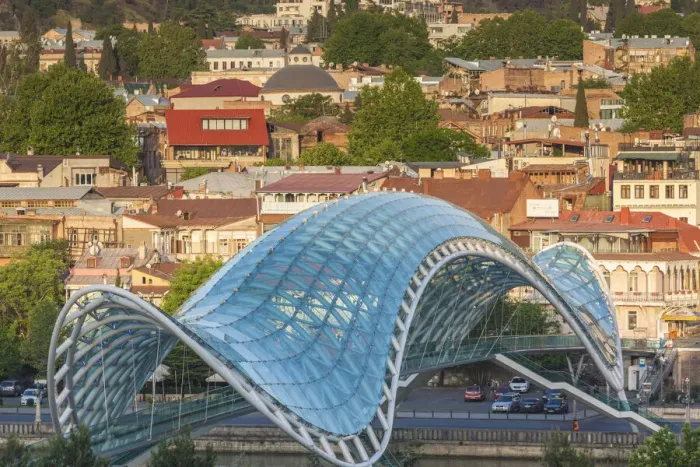 Framed Print : Georgia, Tbilisi. Peace Bridge Framed Print : Georgia, Tbilisi. Peace Bridge