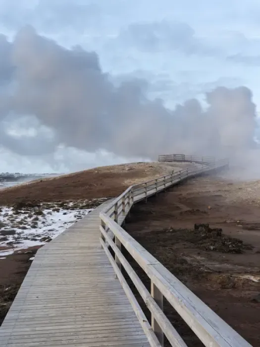 Framed Print : Geothermal area Gunnuhver on Reykjanes peninsula during winter. europe, northern europe