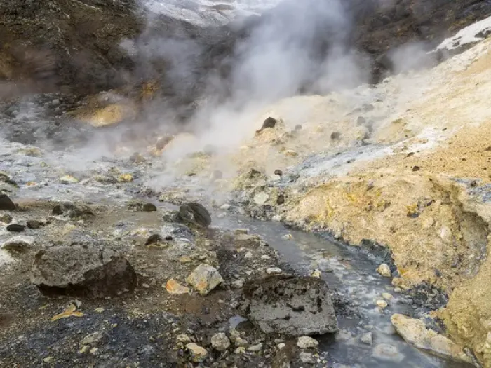 Framed Print : Geothermal area Seltun heated by the vulcano Krysuvik on Reykjanes peninsula during winter