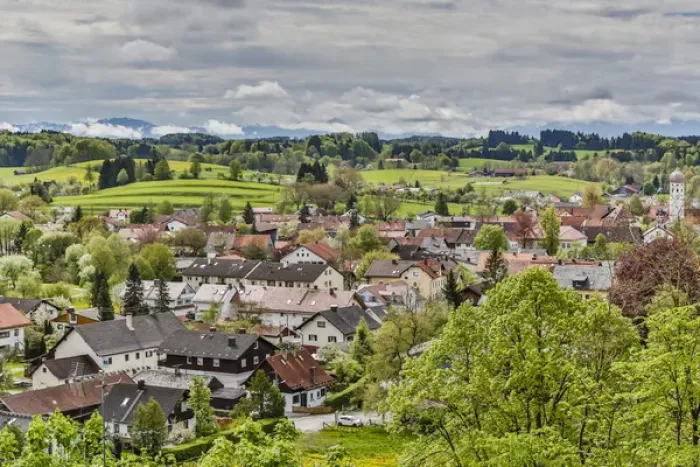 Framed Print : Germany, Andechs, View of Andechs from Andechs Monastery Framed Print : Germany, Andechs, View of Andechs from Andechs Monastery